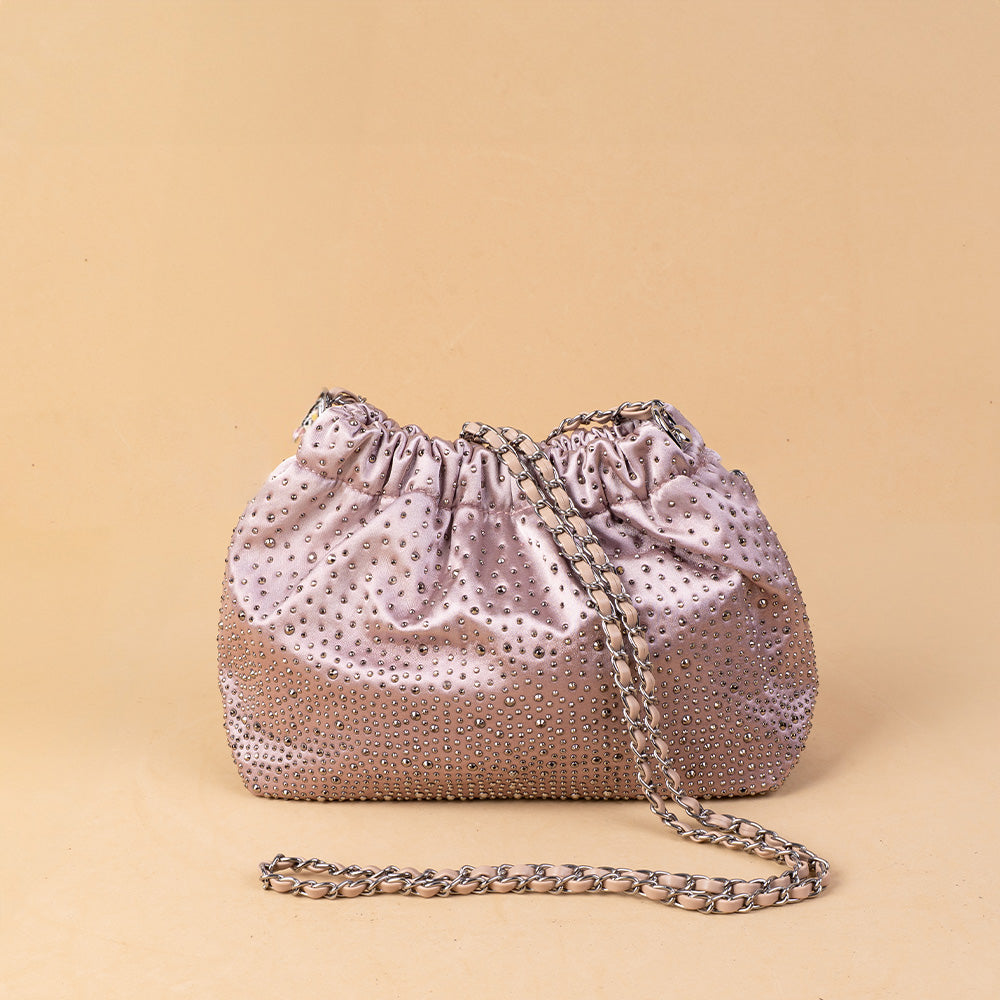 BORSA A TRACOLLA CON BORCHIE EFFETTO STRASS