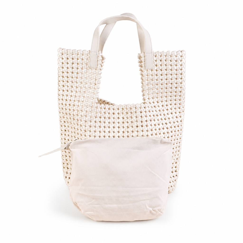 BORSA A SPALLA GRANDE INTRECCIATA CON SVUOTA BORSA