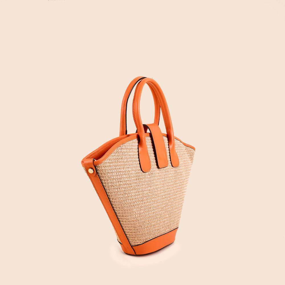 STRAW HANDBAG WITH SHOULDER STRAP