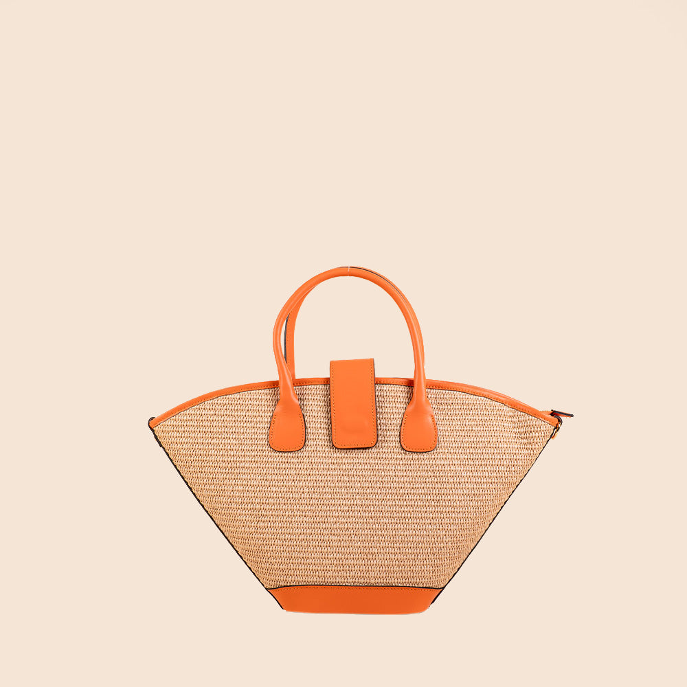 STRAW HANDBAG WITH SHOULDER STRAP