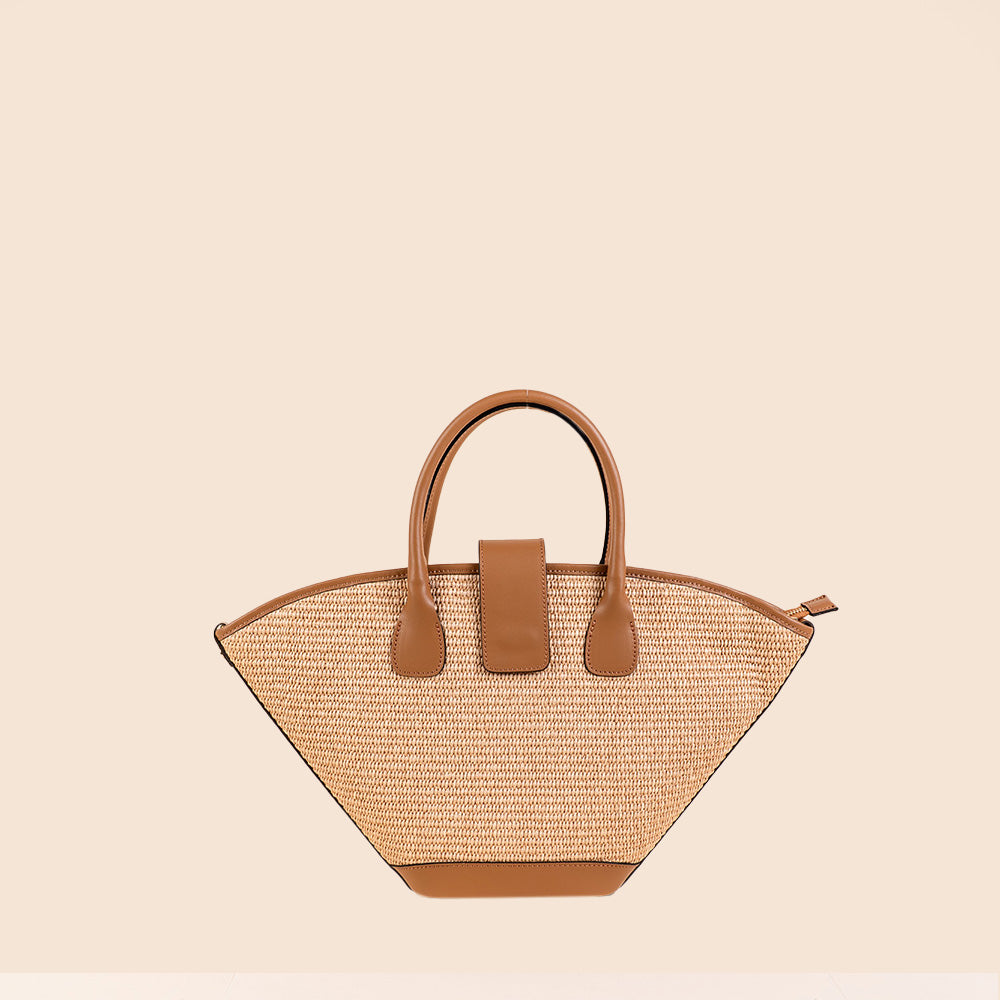 STRAW HANDBAG WITH SHOULDER STRAP