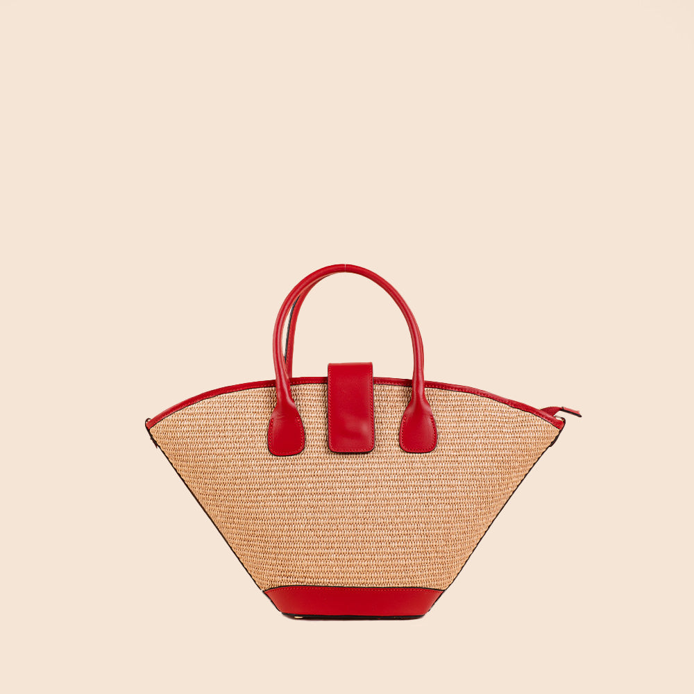 STRAW HANDBAG WITH SHOULDER STRAP