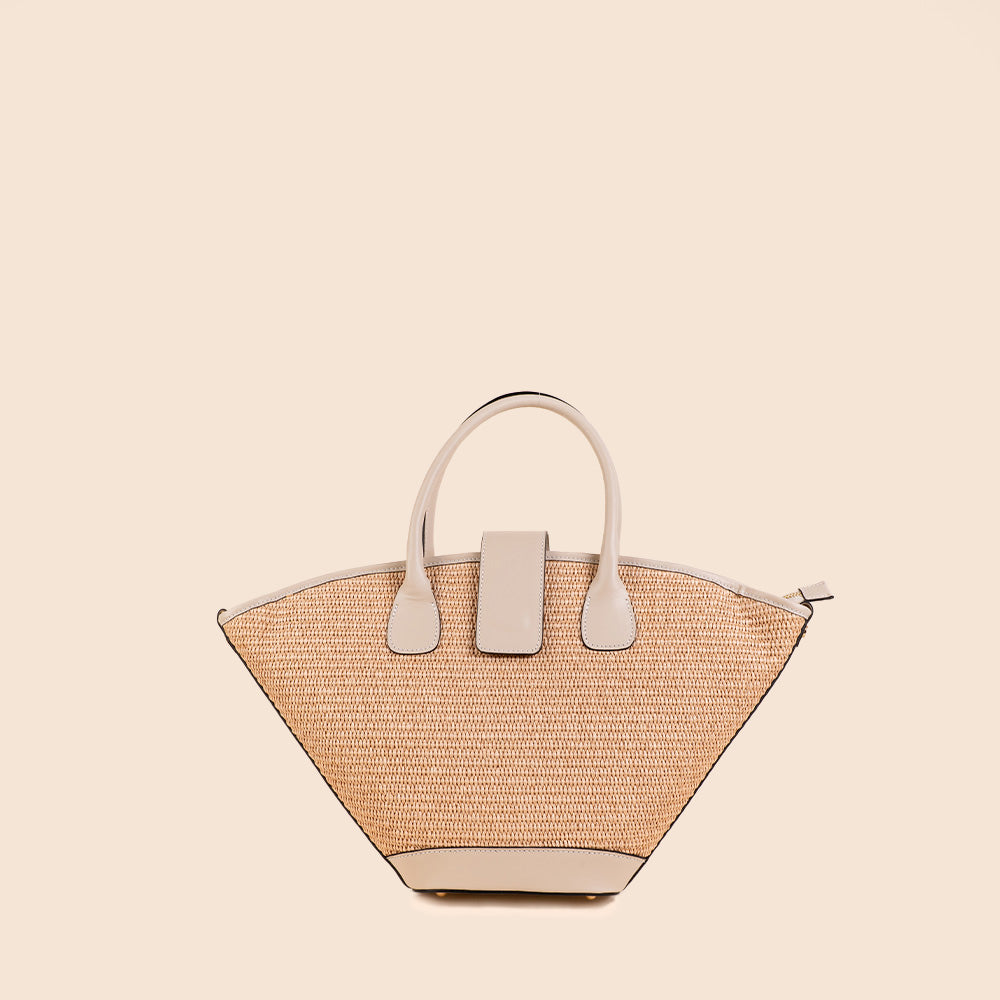 STRAW HANDBAG WITH SHOULDER STRAP