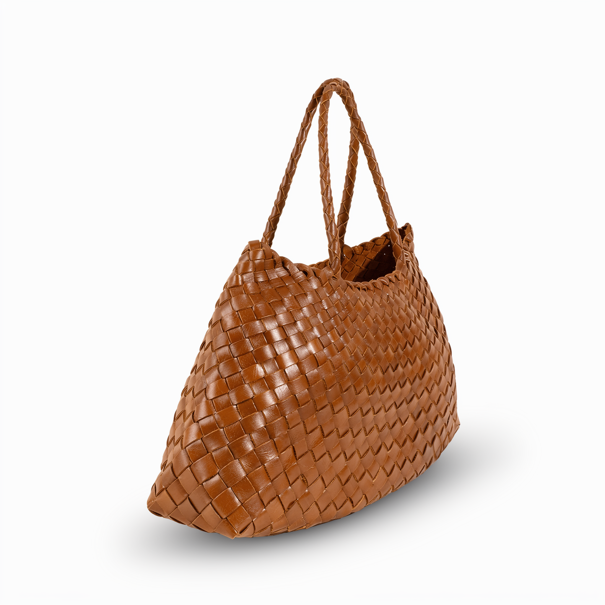 BORSA A MANO INTRECCIATA A TRAPEZIO CON SVUOTA BORSA