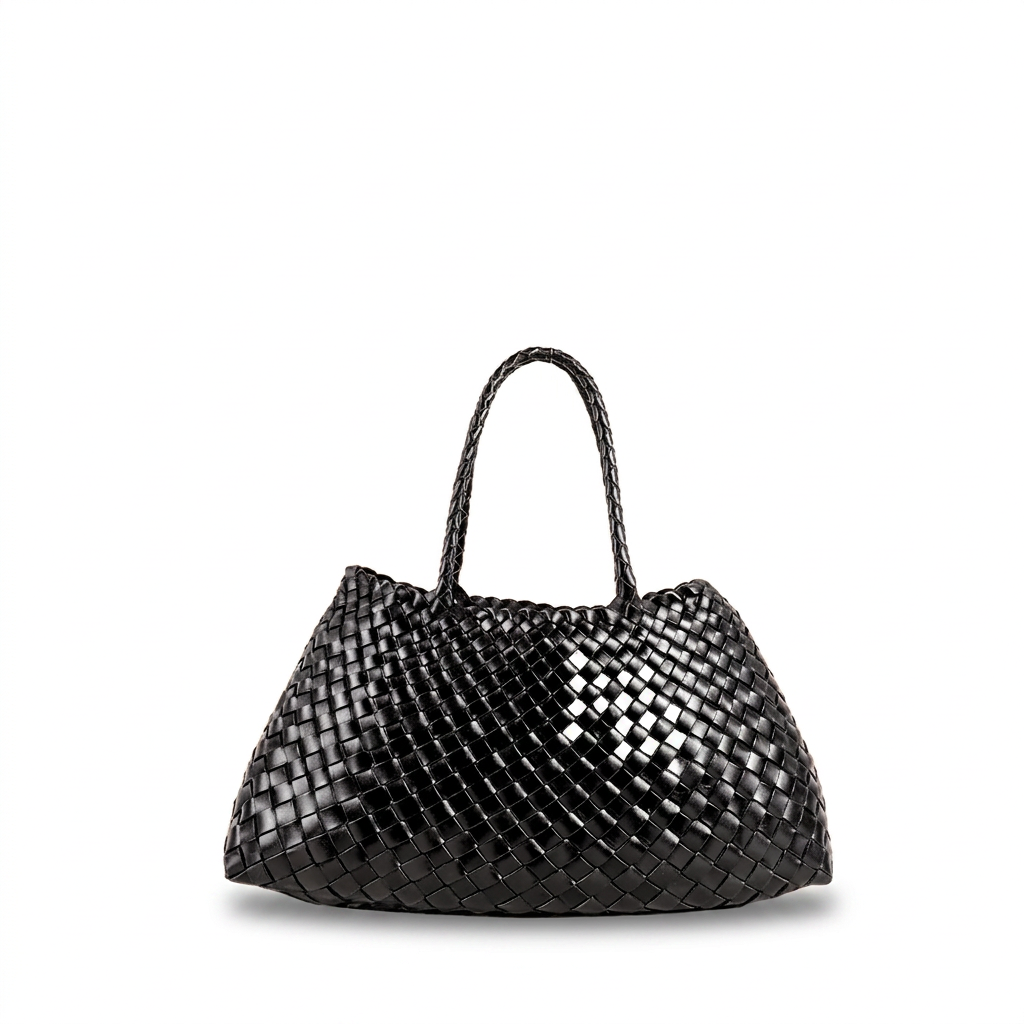 BORSA A MANO INTRECCIATA A TRAPEZIO CON SVUOTA BORSA