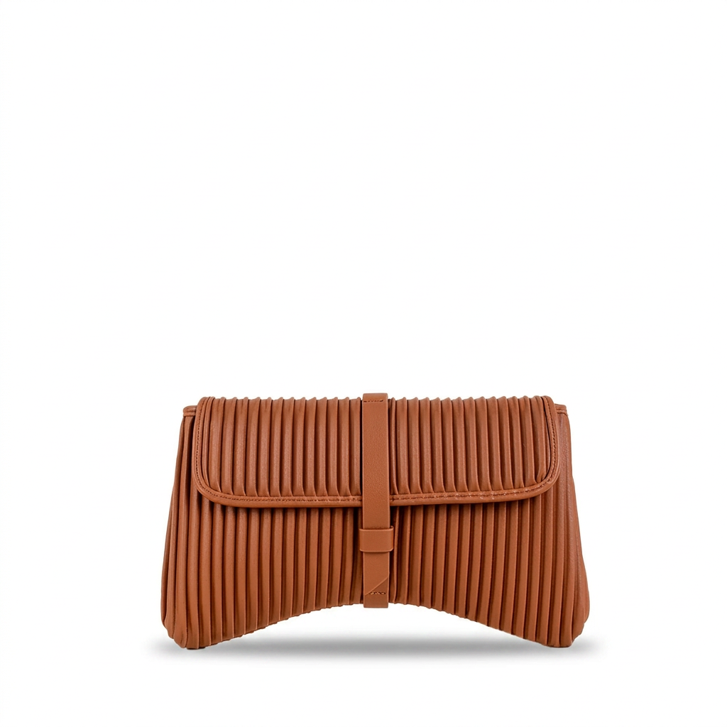 BORSA POCHETTE PLISSETTATA CON TRACOLLA
