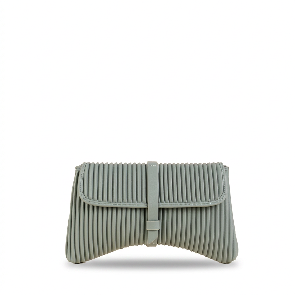 BORSA POCHETTE PLISSETTATA CON TRACOLLA
