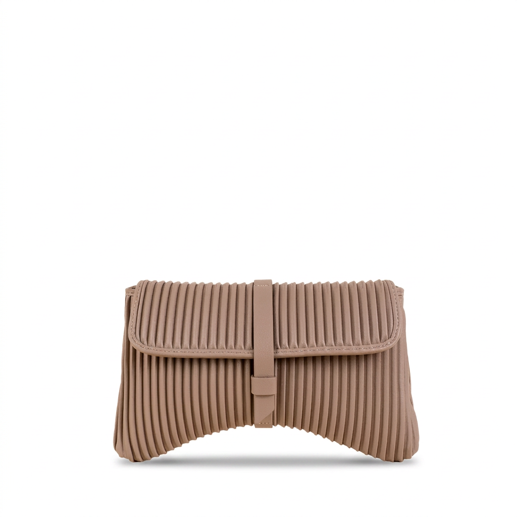 BORSA POCHETTE PLISSETTATA CON TRACOLLA