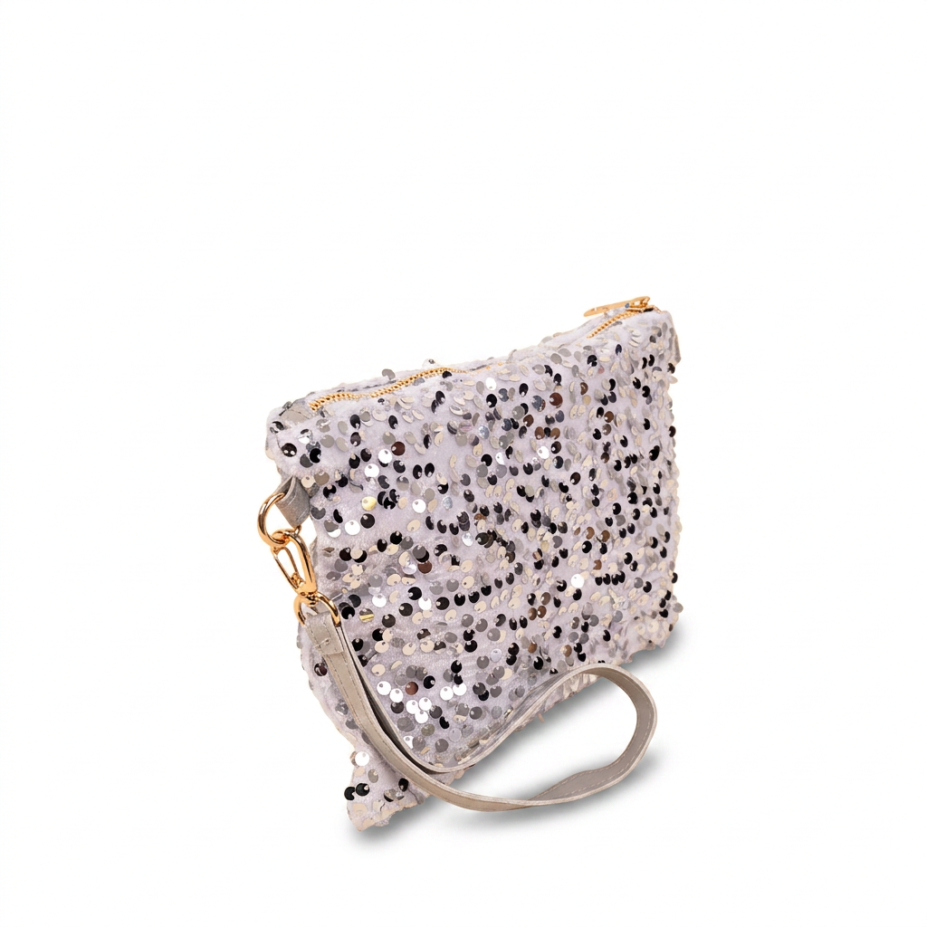 BORSA POCHETTE SVUOTA BORSA CON PAILLETES RETTANGOLARE CON POLSINO