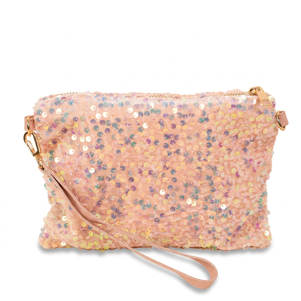BORSA POCHETTE SVUOTA BORSA CON PAILLETES RETTANGOLARE CON POLSINO
