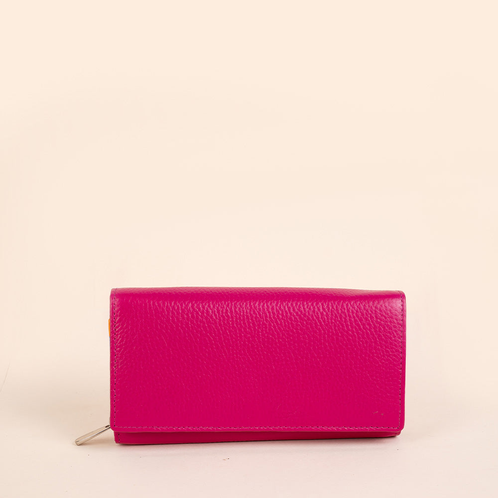 BOOK-SHAPED WALLET WITH COLORED INTERIOR