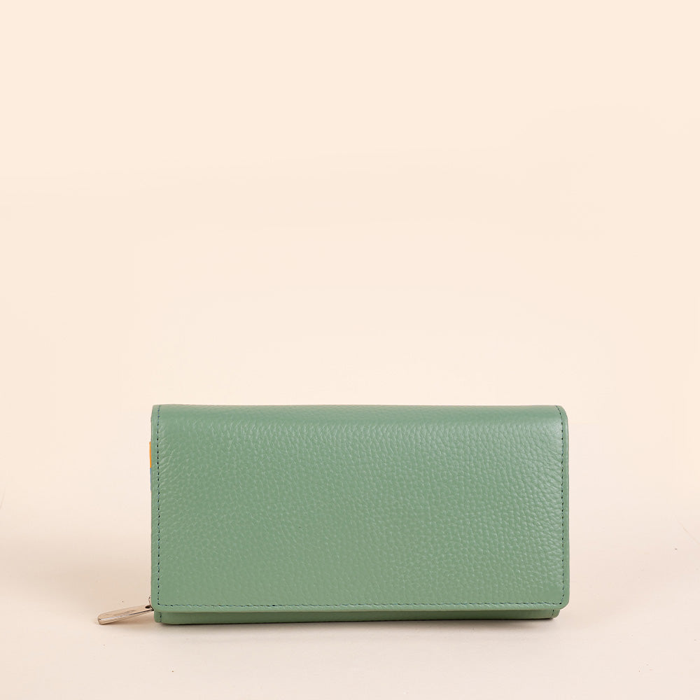 BOOK-SHAPED WALLET WITH COLORED INTERIOR