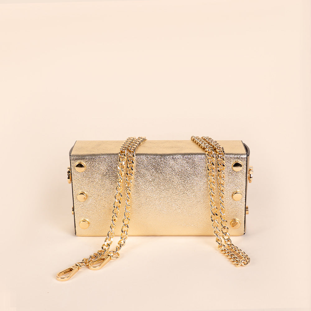 RECTANGULAR RIGID SHOULDER BAG CLUTCH 