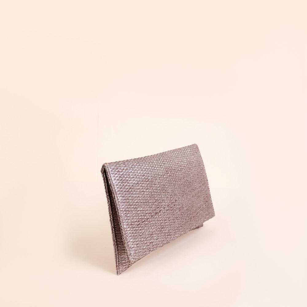 BORSA POCHETTE CLUTCH IN TESSUTO METALLIZZATA