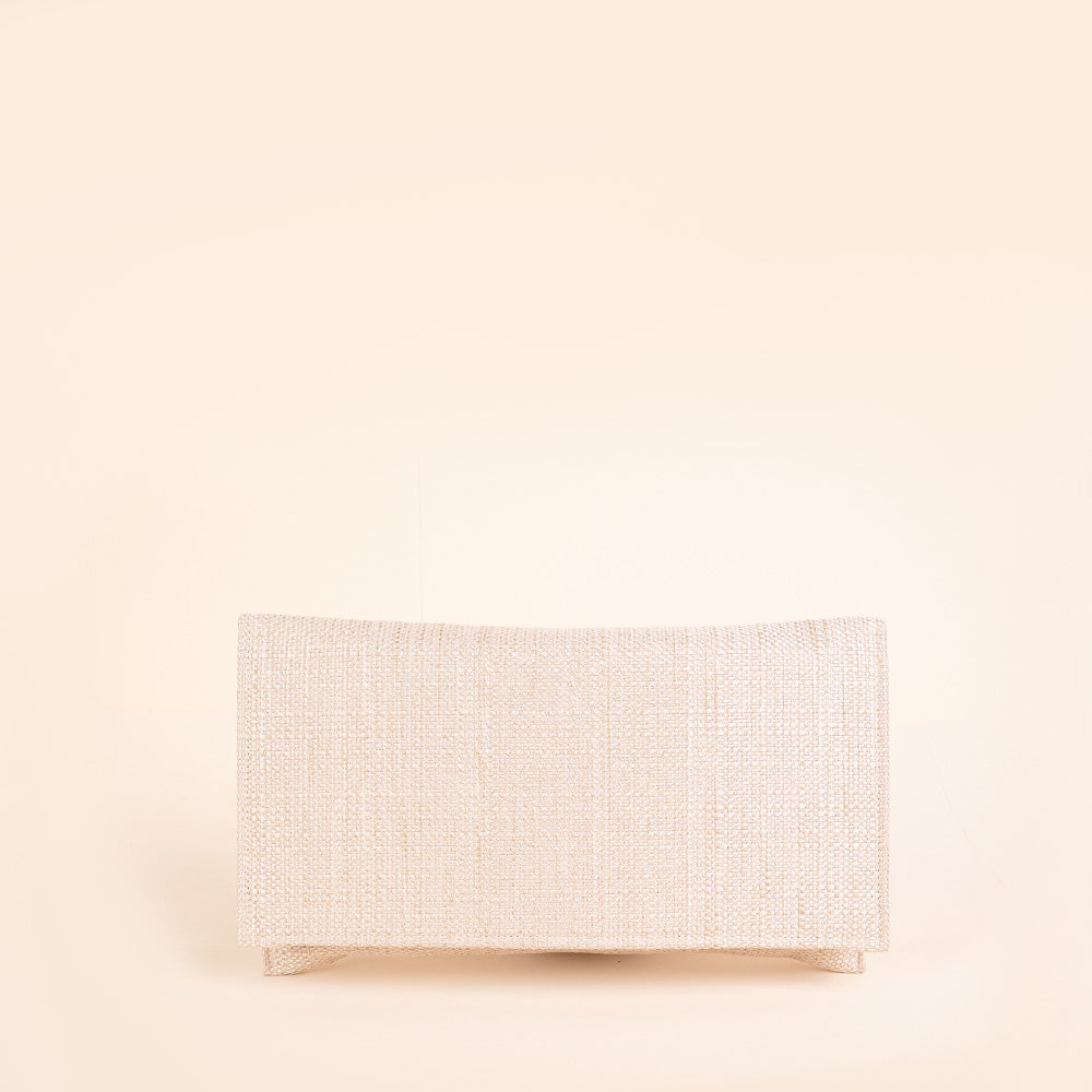 BORSA POCHETTE CLUTCH RIGIDA IN TESSUTO A MAGLIA GRANDE