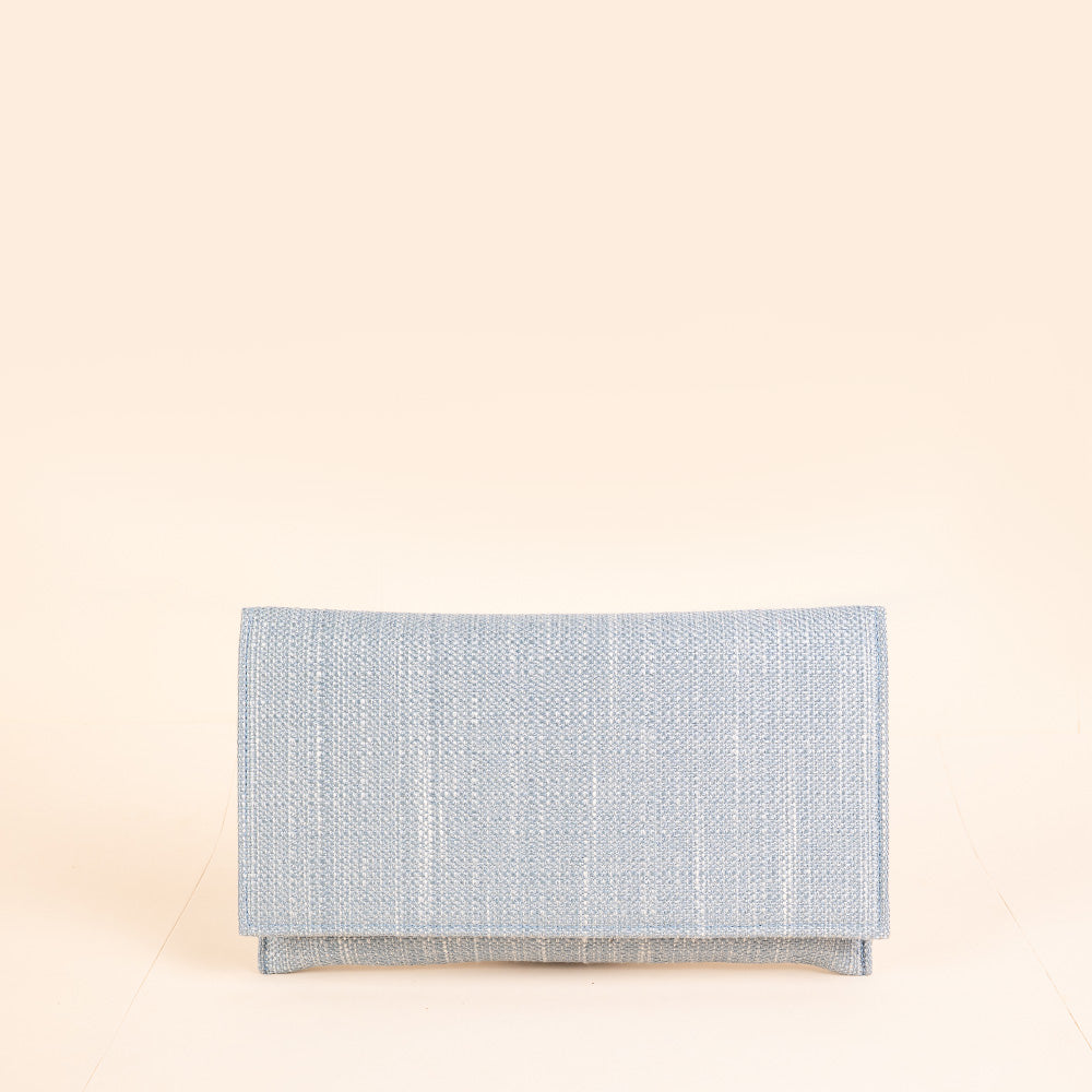 BORSA POCHETTE CLUTCH RIGIDA IN TESSUTO A MAGLIA GRANDE