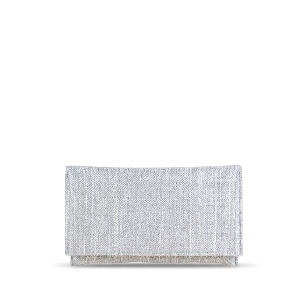 BORSA POCHETTE CLUTCH RIGIDA IN TESSUTO A MAGLIA GRANDE
