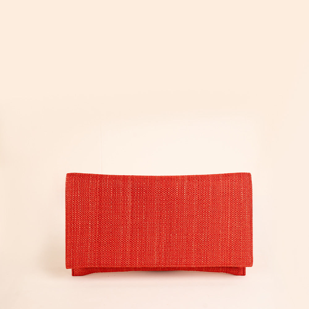 BORSA POCHETTE CLUTCH RIGIDA IN TESSUTO A MAGLIA GRANDE