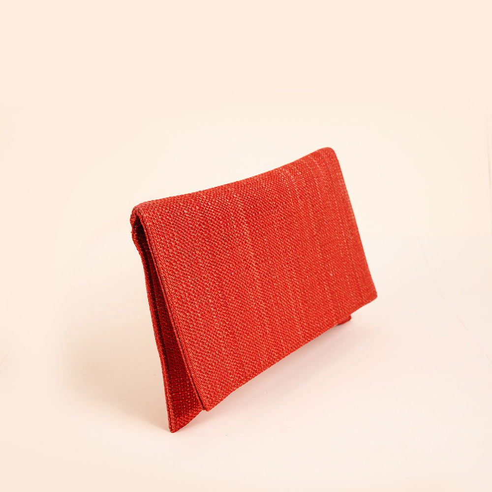 BORSA POCHETTE CLUTCH RIGIDA IN TESSUTO A MAGLIA GRANDE