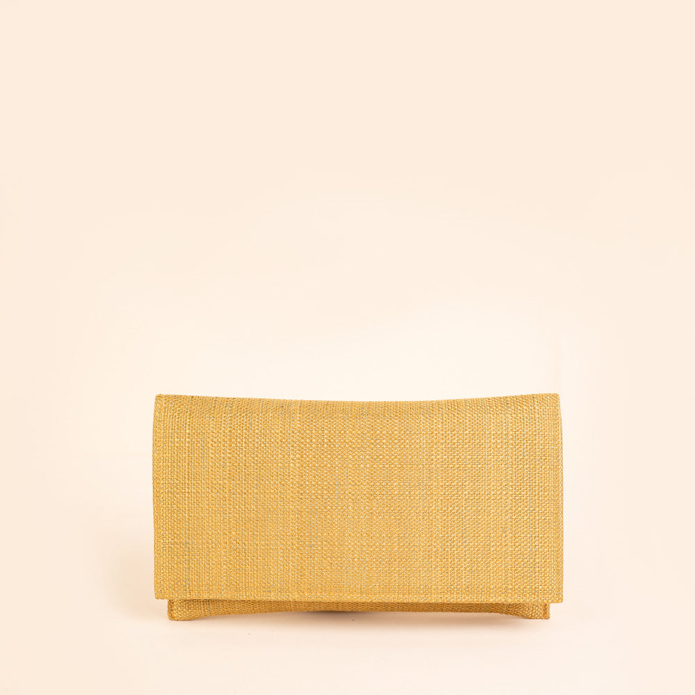 BORSA POCHETTE CLUTCH RIGIDA IN TESSUTO A MAGLIA GRANDE