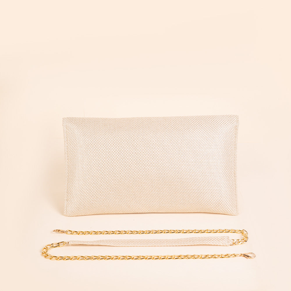 BORSA CLUTCH RIGIDA IN TESSUTO