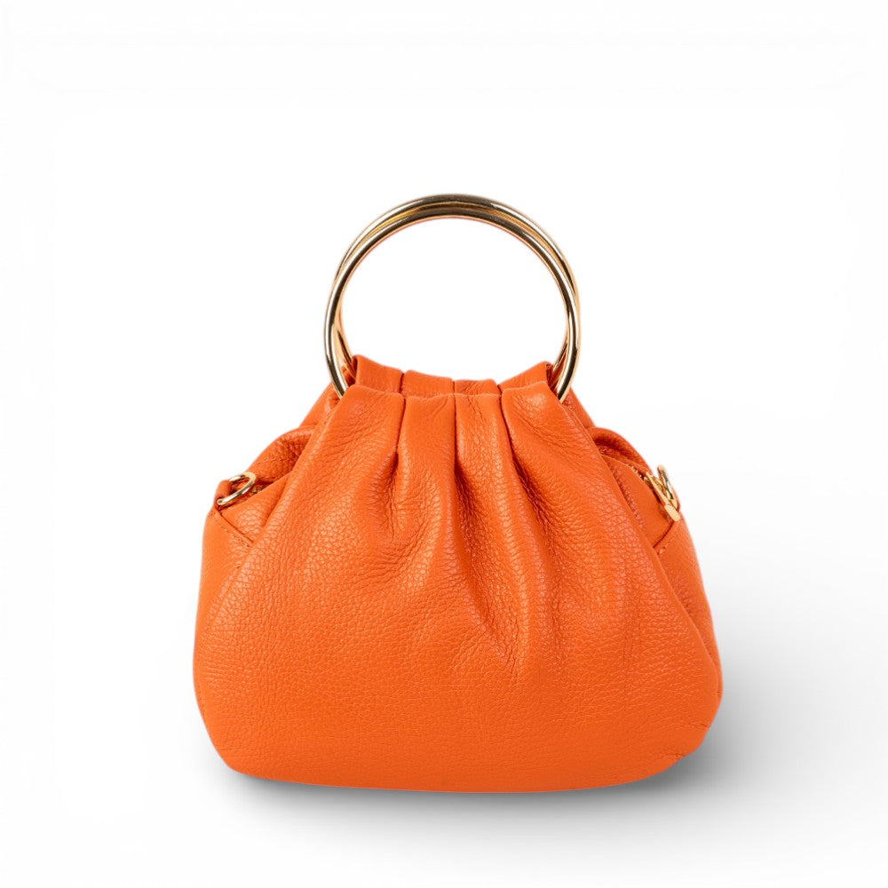 HANDBAG WITH ROUND METAL HANDLES