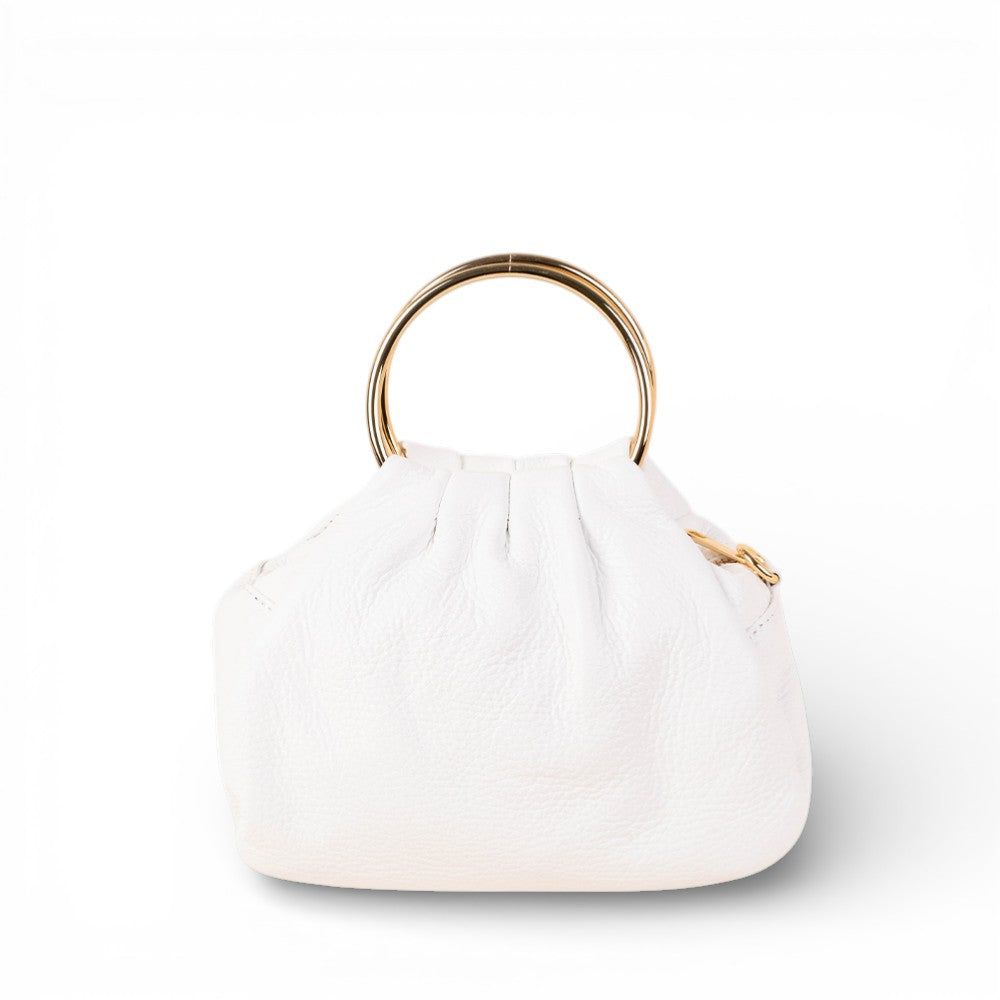 HANDBAG WITH ROUND METAL HANDLES