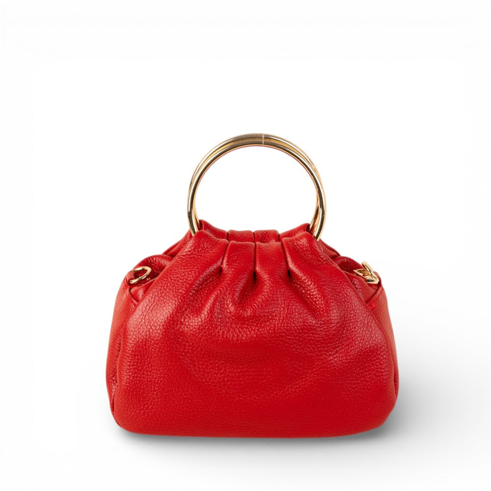 HANDBAG WITH ROUND METAL HANDLES