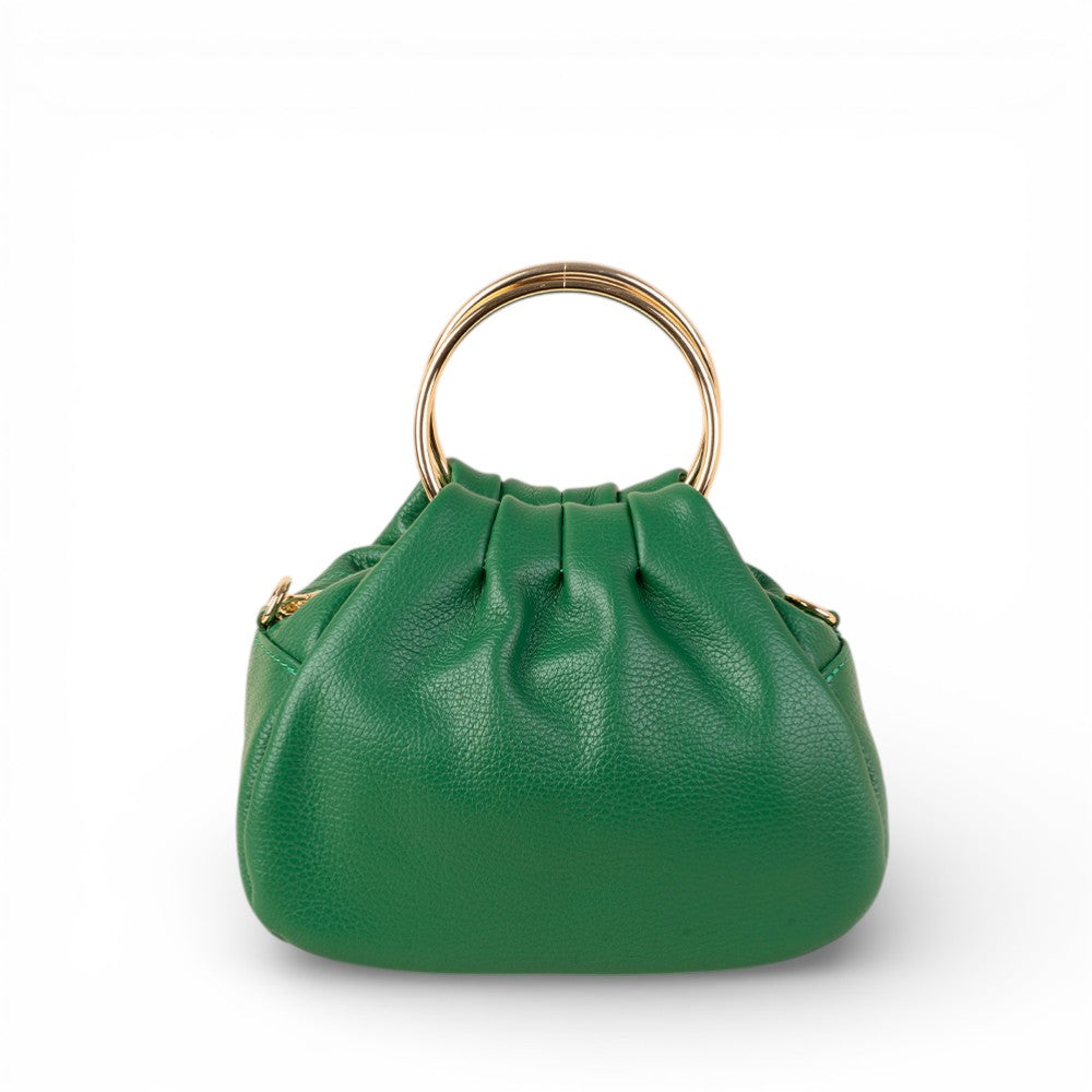 HANDBAG WITH ROUND METAL HANDLES