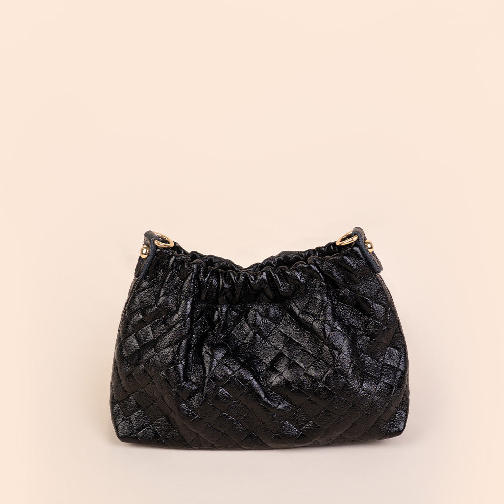 BORSA POCHETTE INTRECCIATA E ARRICCIATA SOPRA