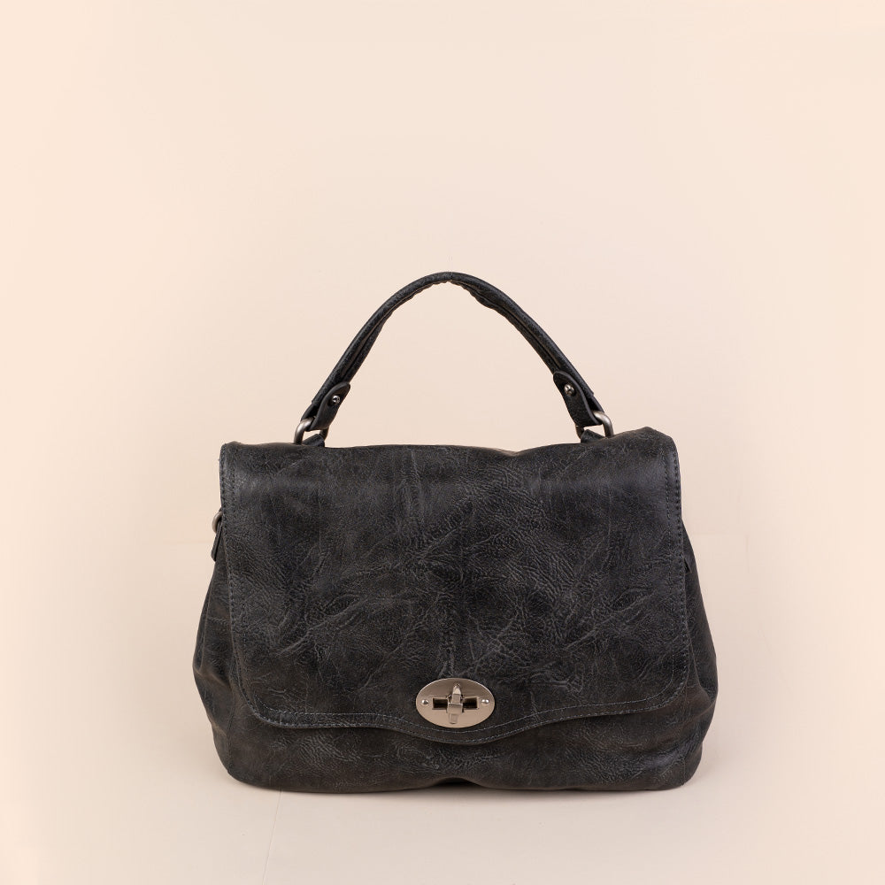BORSA MODELLO POSTINA CON TRACOLLA IN TESSUTO A FANTASIA