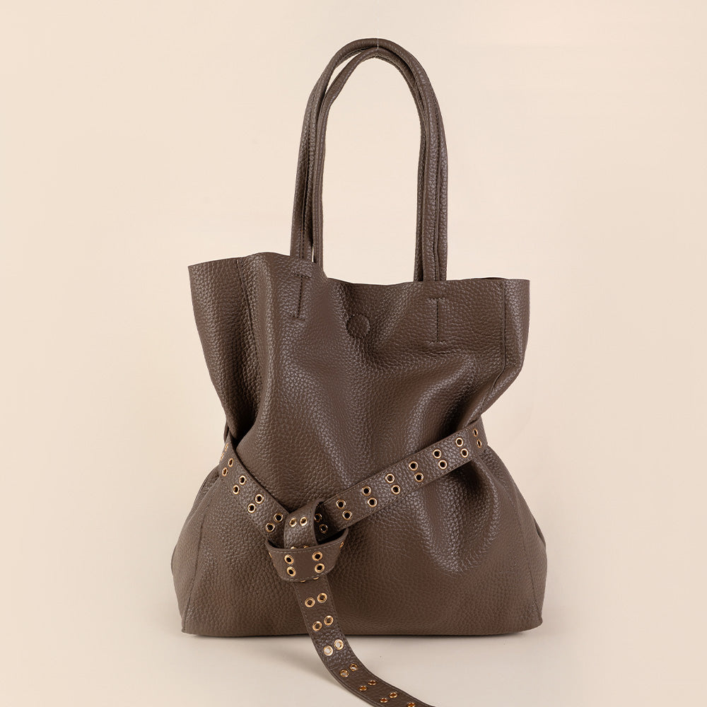 BORSA SHOPPING BAG CON CINTA CENTRALE, SVUOTA BORSA E TRACOLLA
