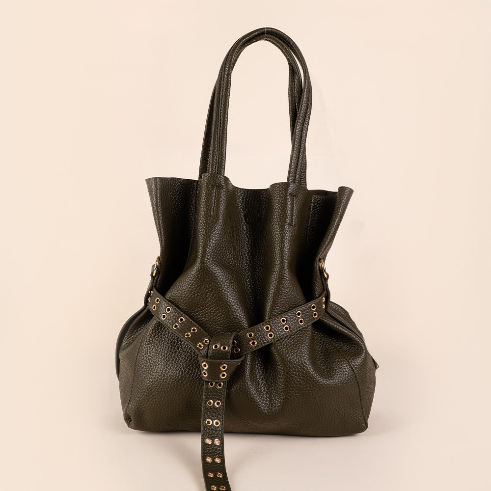 BORSA SHOPPING BAG CON CINTA CENTRALE, SVUOTA BORSA E TRACOLLA