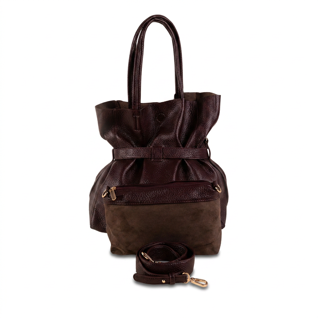 BORSA SHOPPING BAG CON CINTA CENTRALE, SVUOTA BORSA E TRACOLLA