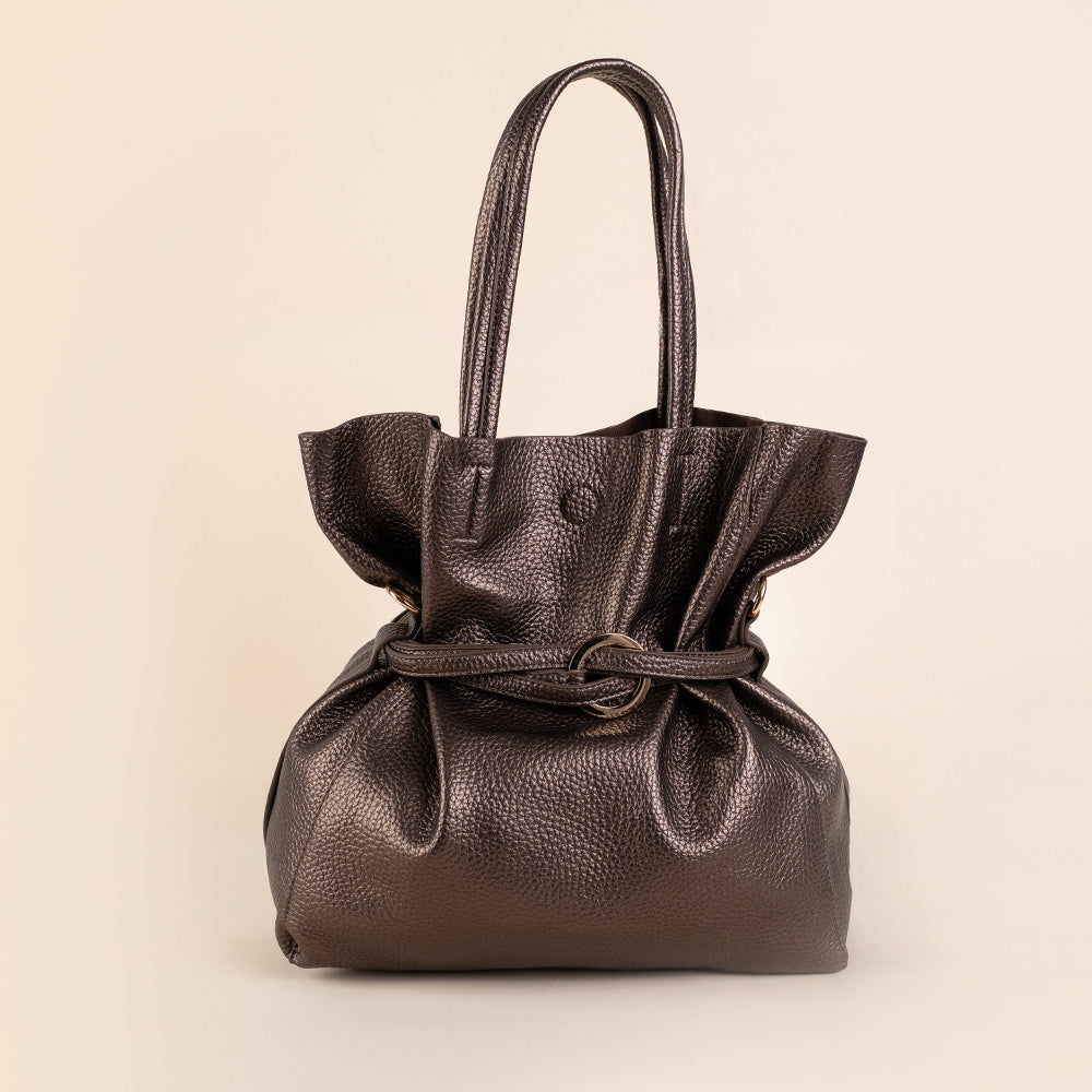 BORSA A SPALLA CON CINTA CENTRALE A TRE FASCE