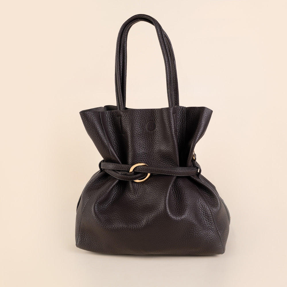 BORSA A SPALLA CON CINTA CENTRALE A TRE FASCE