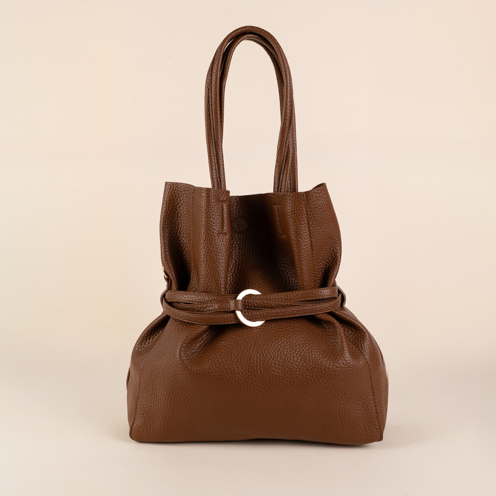 BORSA A SPALLA CON CINTA CENTRALE A TRE FASCE