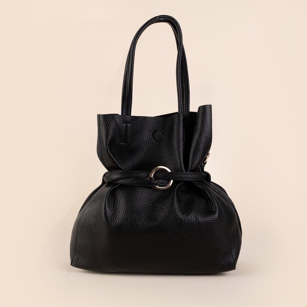 BORSA A SPALLA CON CINTA CENTRALE A TRE FASCE