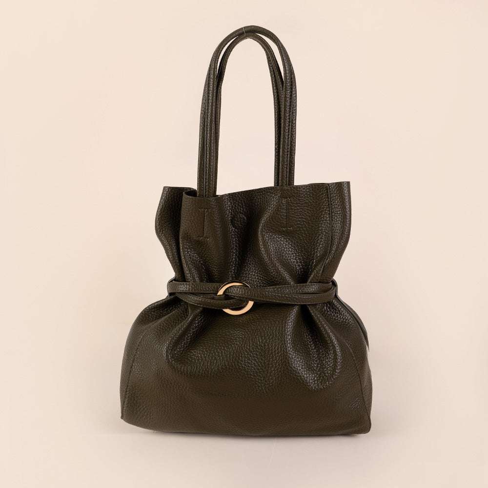 BORSA A SPALLA CON CINTA CENTRALE A TRE FASCE