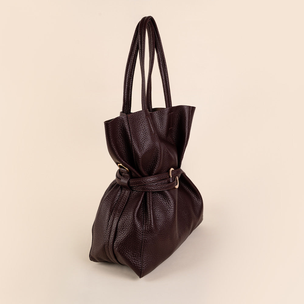 BORSA A SPALLA CON CINTA CENTRALE A TRE FASCE