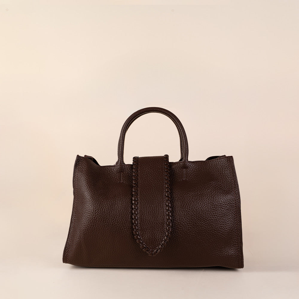 BORSA A MANO RETTANGOLARE CON TRACOLLA E PATTINA FRONTALE