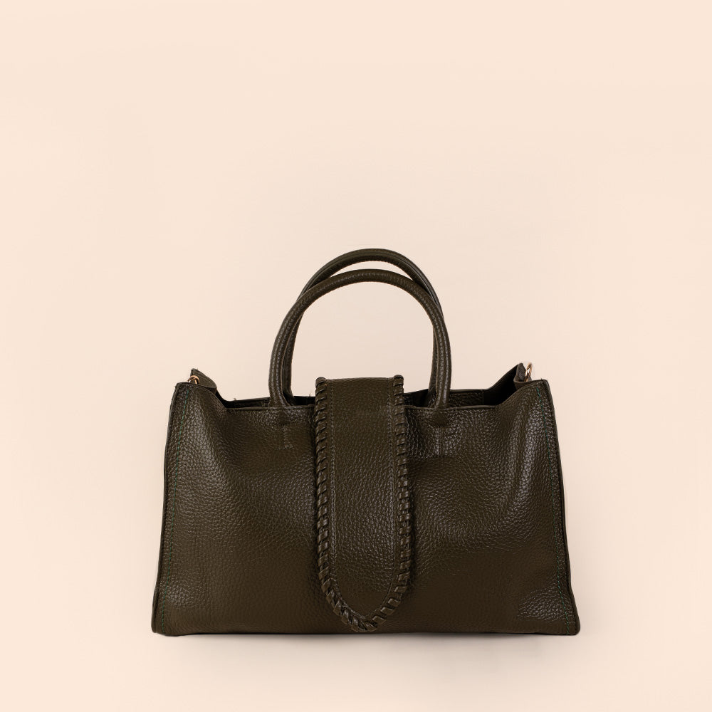 BORSA A MANO RETTANGOLARE CON TRACOLLA E PATTINA FRONTALE