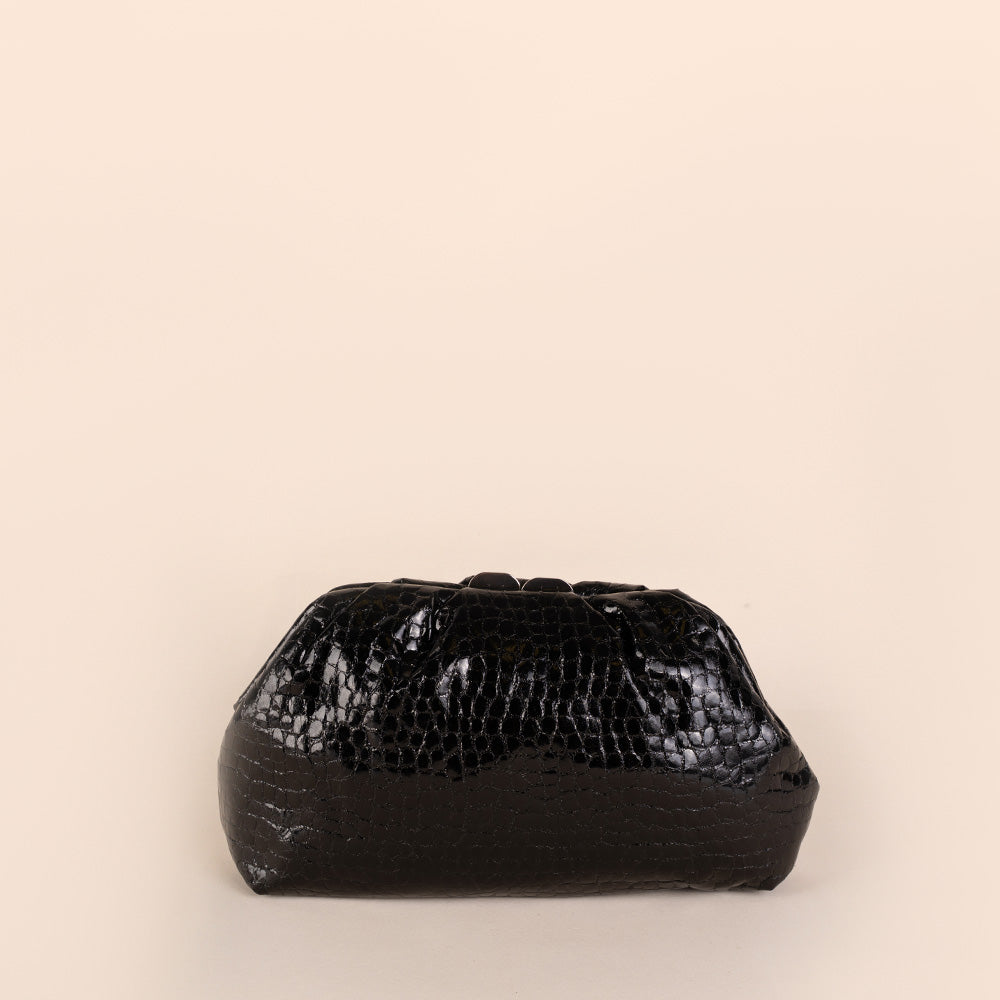 BORSA POCHETTE TEXTURE SIMIL COCCODRILLO