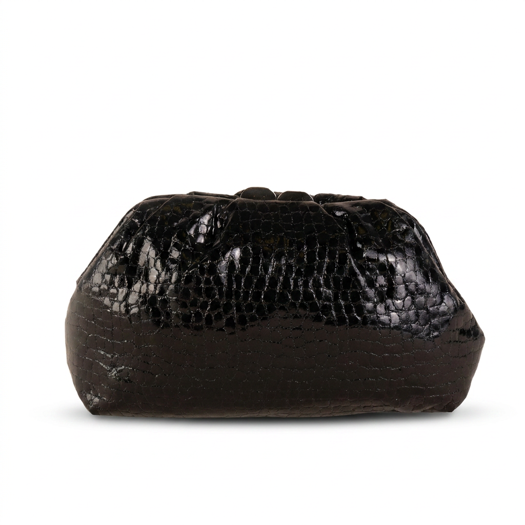 BORSA POCHETTE TEXTURE SIMIL COCCODRILLO