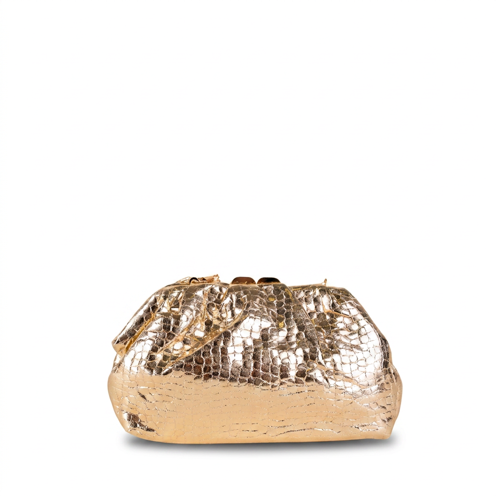 BORSA POCHETTE TEXTURE SIMIL COCCODRILLO