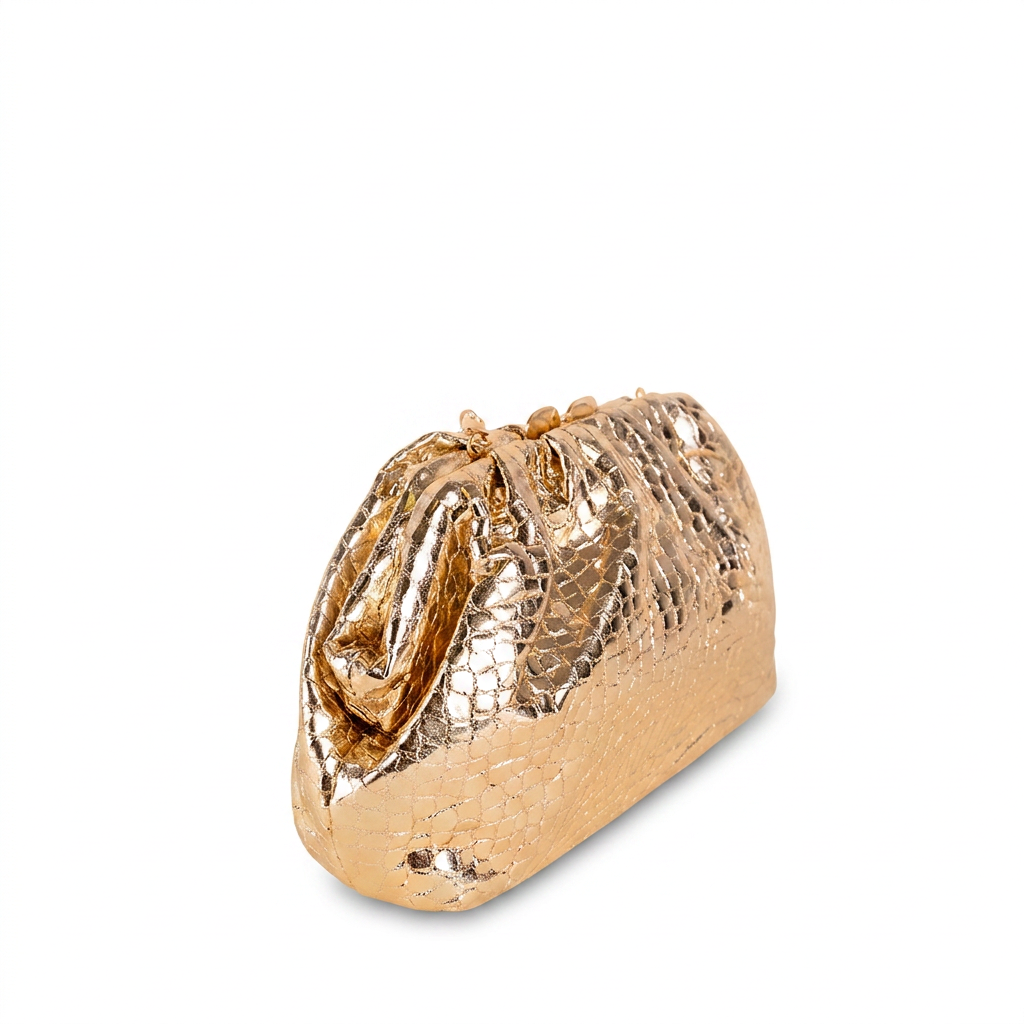BORSA POCHETTE TEXTURE SIMIL COCCODRILLO