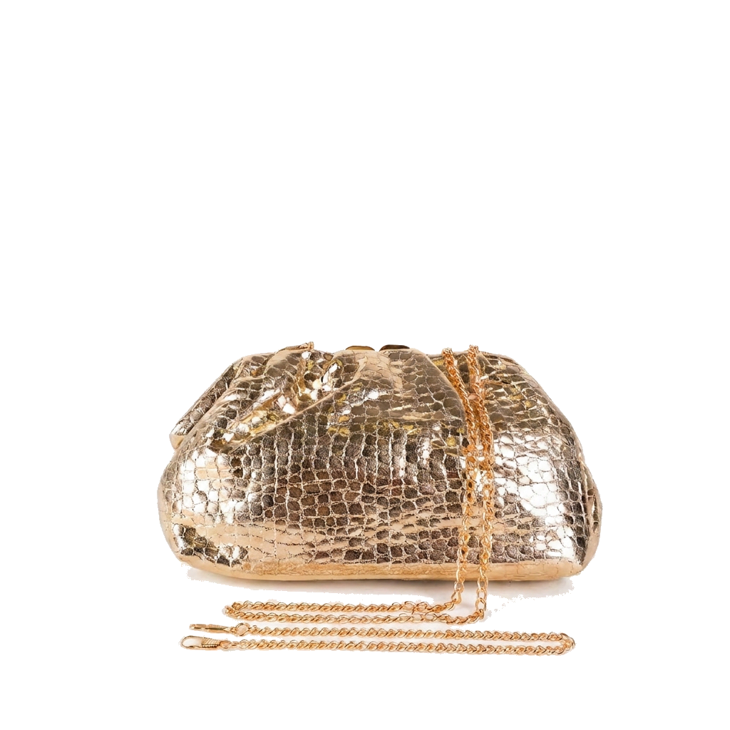 BORSA POCHETTE TEXTURE SIMIL COCCODRILLO