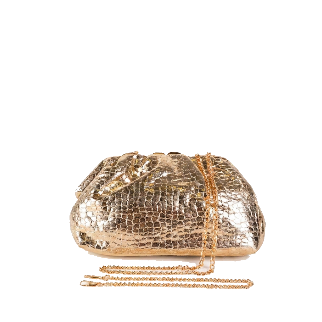 BORSA POCHETTE TEXTURE SIMIL COCCODRILLO