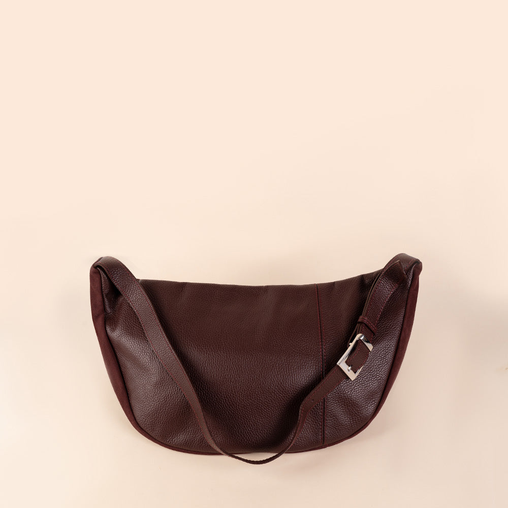 BORSA MARSUPIO SCAMOSCIATA GRANDE CON DOPPIA ZIP