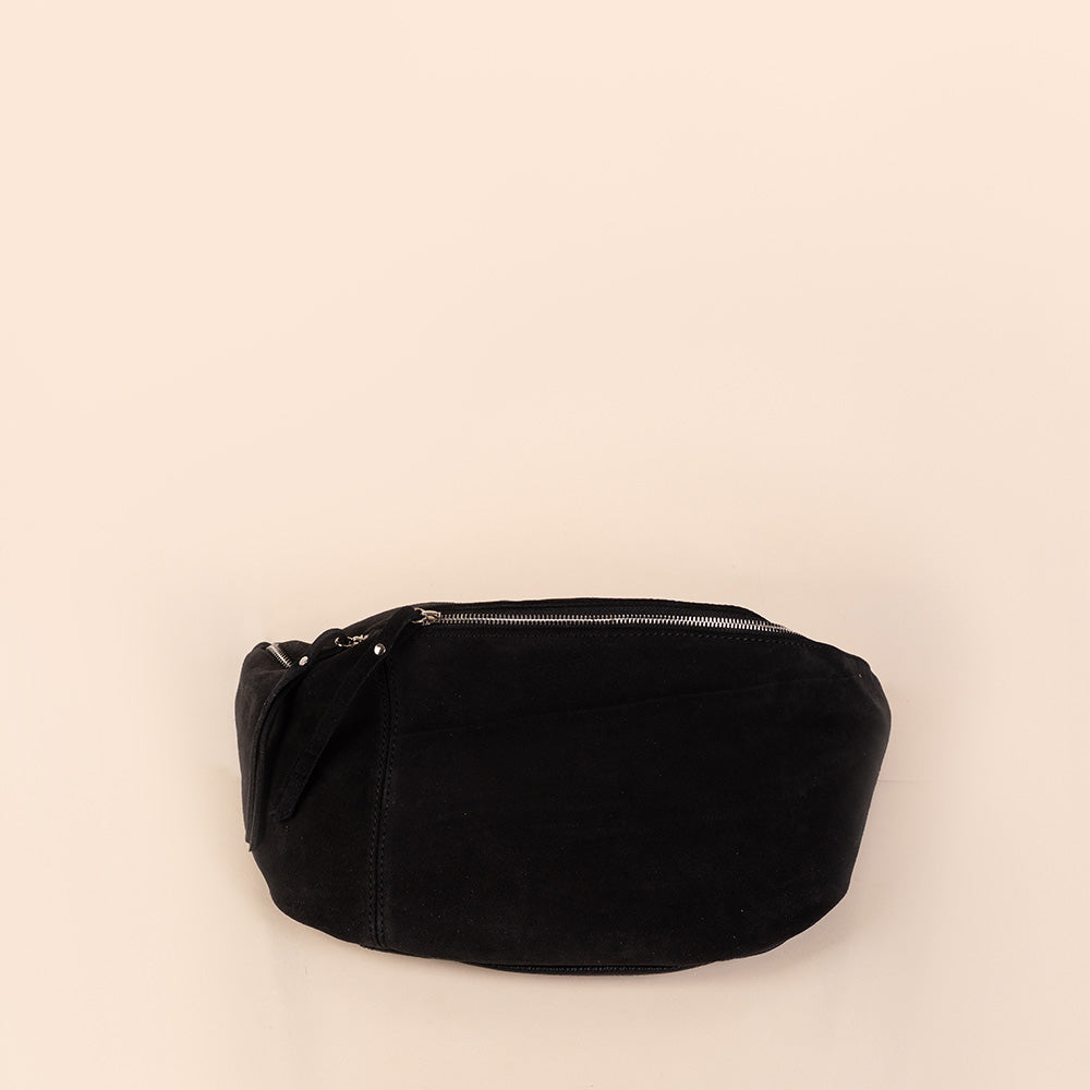 BORSA MARSUPIO SCAMOSCIATA GRANDE CON DOPPIA ZIP